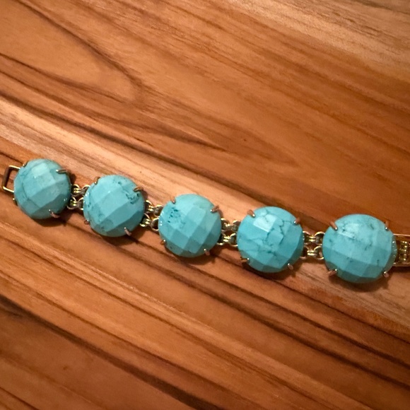 Kendra Scott Cassie Bracelet Turquoise and Gold - Picture 1 of 1